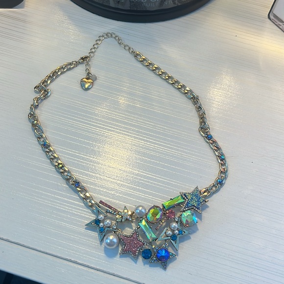 Betsey Johnson Celestial Starlet Star Pearl Mystic Necklace 13"-18" EUC - Picture 6 of 10